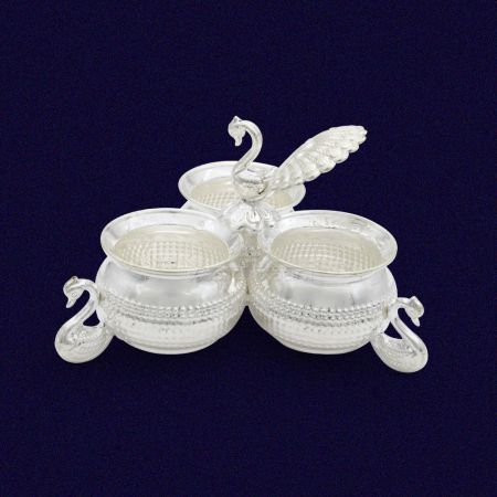 Akshat, Haldi, Kumkum Dibbi/Container in Pure Silver