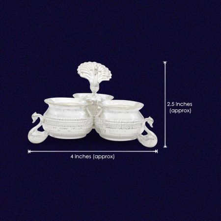 Akshat, Haldi, Kumkum Dibbi/Container in Pure Silver