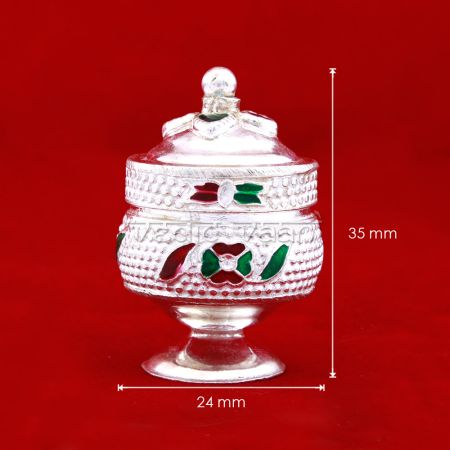 Kumkum Sindoor Container in Pure Silver