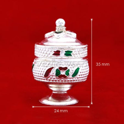 Kumkum Sindoor Container in Pure Silver