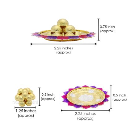 Lord Ganesha Offering Laddu with thali in Pure Silver Gold Polish