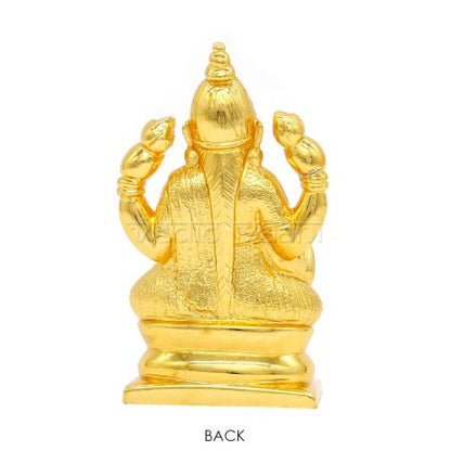 Goddess Lakshmi Idol in Pure Silver - Gold Polish