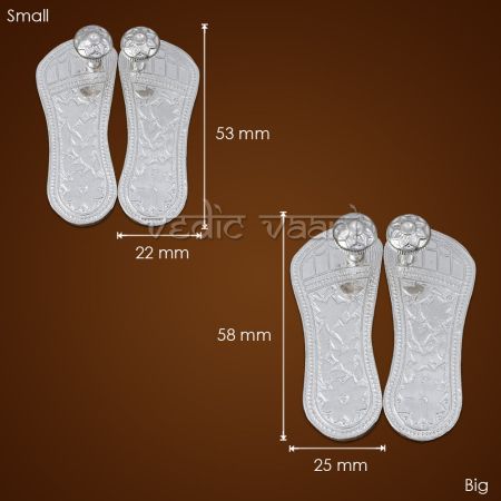 Laxmi Charan Foot Print in Sterling Silver