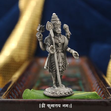 Lord Kartikeya Idol (Murti) in Pure Silver
