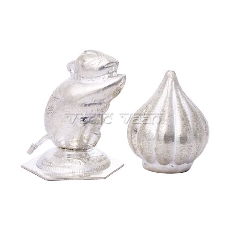 Modak with Mushak Raj in Sterling Silver