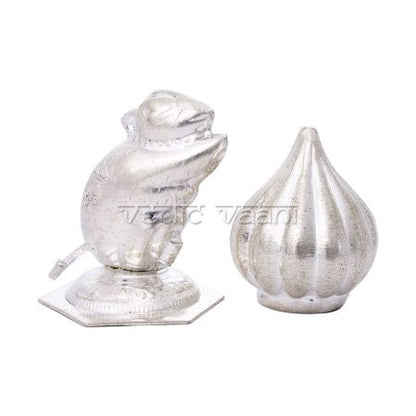 Modak with Mushak Raj in Sterling Silver