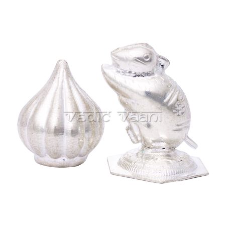 Modak with Mushak Raj in Sterling Silver