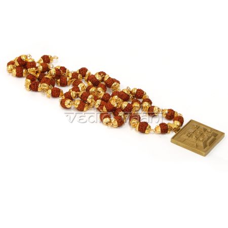 Navgraha Yantra Locket in Rudraksha Mala