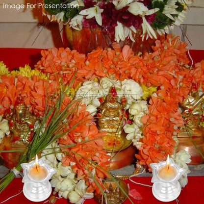 Oil Lamp Diya (Niranjan) in Pure Silver
