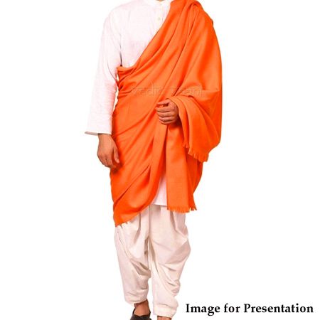 Orange Puja Shawl, Pooja Worship Stol