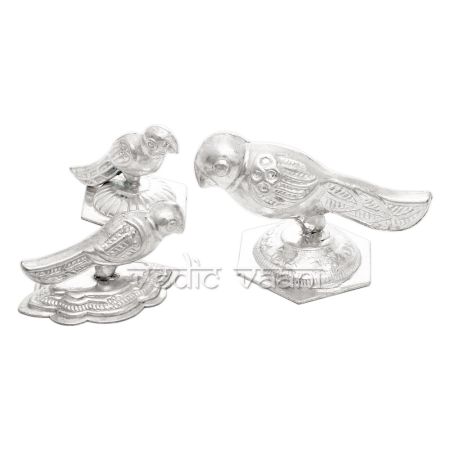 Parrot Toy (Khilona) For Thakurji in Pure Silver