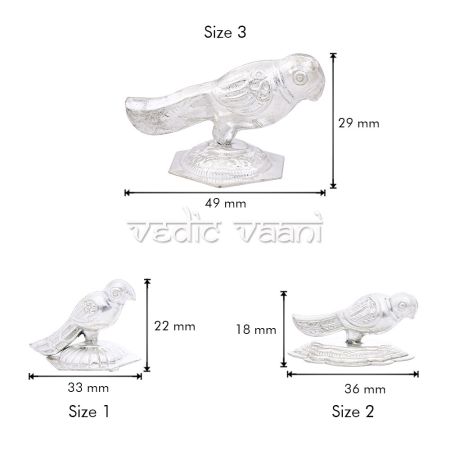 Parrot Toy (Khilona) For Thakurji in Pure Silver