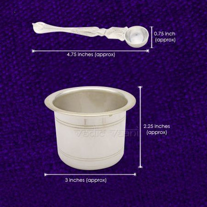 Panchpatra / Pela and Pali in Pure Silver