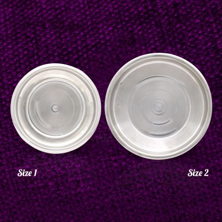 Puja Plate with Thik Border in Pure Sterling Silver