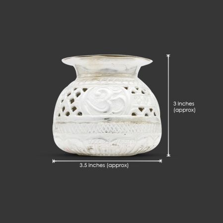 Symbolic Navratri Devi Garbo Pot for Devi Pooja in Pure Silver