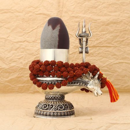 Powerful Shiva and Shakti divine unity Ardhanarishvara shiva lingam silver yoni set