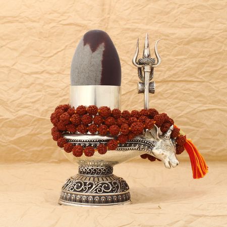 Powerful Shiva and Shakti divine unity Ardhanarishvara shiva lingam silver yoni set