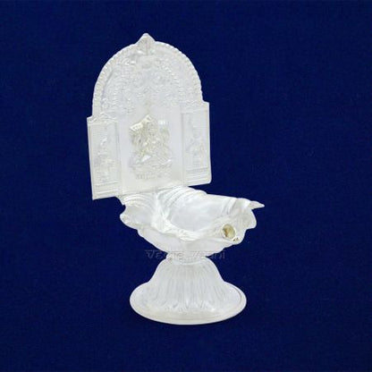 Mahalakshmi Oil Lamp Diya for Pooja in Silver