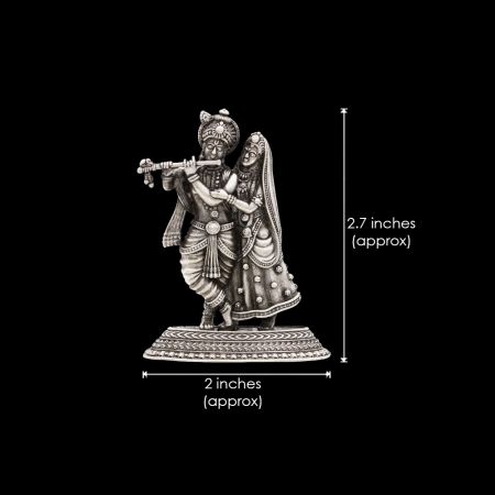 Radharani Krishan Sculpture/Murti in Pure Silver