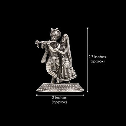 Radharani Krishan Sculpture/Murti in Pure Silver