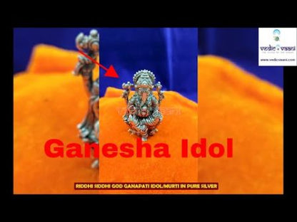 Riddhi Siddhi God Ganapati Idol/Murti in Pure Silver