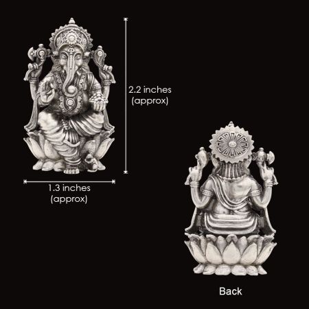 Riddhi Siddhi God Ganapati Idol/Murti in Pure Silver