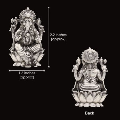 Riddhi Siddhi God Ganapati Idol/Murti in Pure Silver