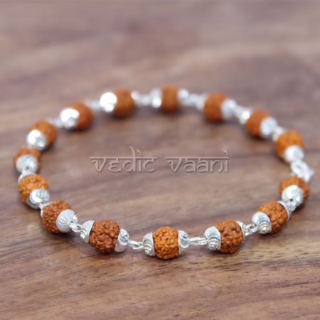 Rudraksha Bracelet with Silver Caps