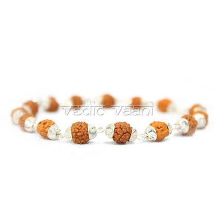 Rudraksha Bracelet with Silver Caps