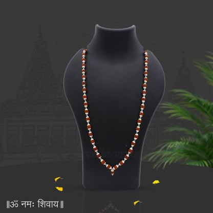 Punchmukhi 54+1 Beads Lord Shiva Rudraksha Japa Roasries in Pure Silver