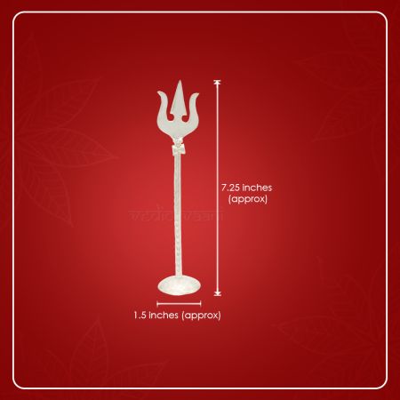 Shakti Sattwa Trishul of Lord Shiva for Temple Pooja in Pure Silver