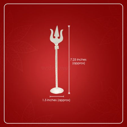 Shakti Sattwa Trishul of Lord Shiva for Temple Pooja in Pure Silver