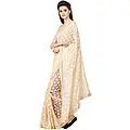 Sari from Punjab with Phulkari Embroidery in Self and Golden Border