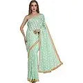 Sari from Punjab with Phulkari Embroidery in Self and Golden Border