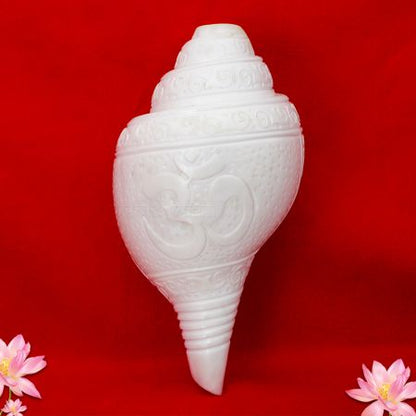 Om Shabda-Brahman Blowing Vamavrati Shank for Pooja, Arti, Bhajan