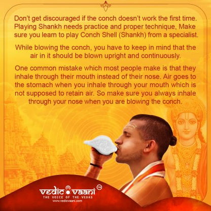 Om Shabda-Brahman Blowing Vamavrati Shank for Pooja, Arti, Bhajan