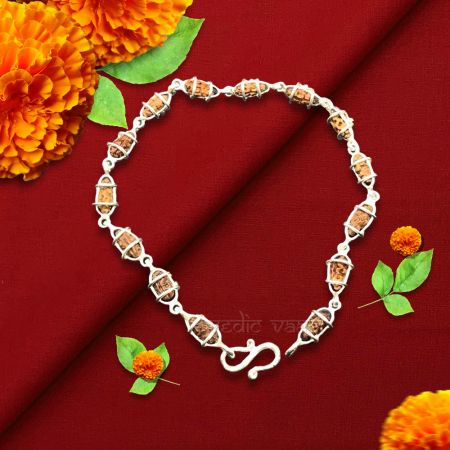 One (1) Mukhi Java Rudraksha Bracelet in Pure Silver
