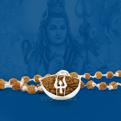 Ek Mukhi Rudraksh with Punchmukhi Mala in Silver