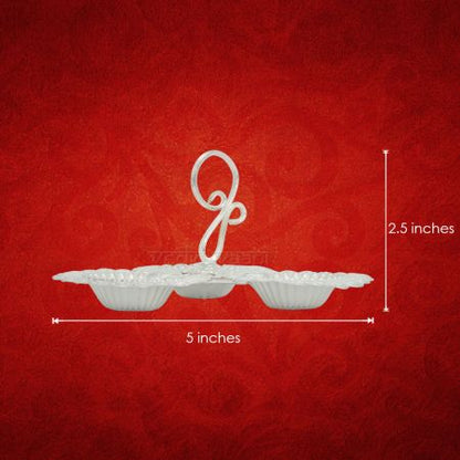Pure Silver Haldi Kumkum Prasadam Container in Swastik Symbol