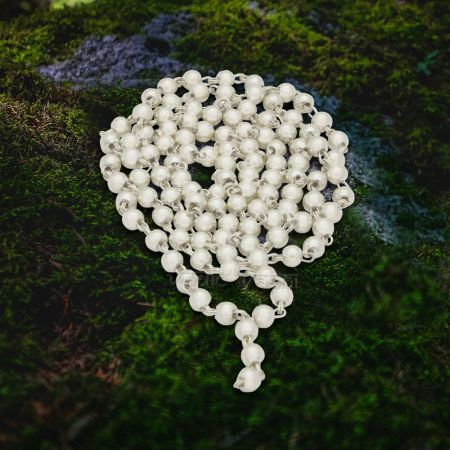 Unique Ball Design Kanthi Mala for God & Goddess in Pure Silver