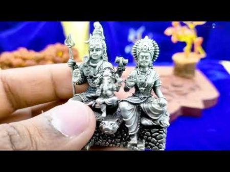 Silver Shiv Parivar (Family) Idol in Antic Finish