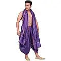 Dhoti and Angavastram set with Golden Woven Paisley on Border
