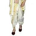 Cream Dhoti and Angavastram with Golden Woven Border