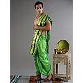 Ready to Wear Dhoti and Angavastram Set with Meenakari Woven Golden Border