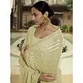 Georgette Floral Bail Butta Saree with Beautiful Thread, Mirror, Sequins Work