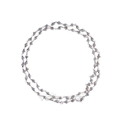 White Tulsi Mala in Silver Caps