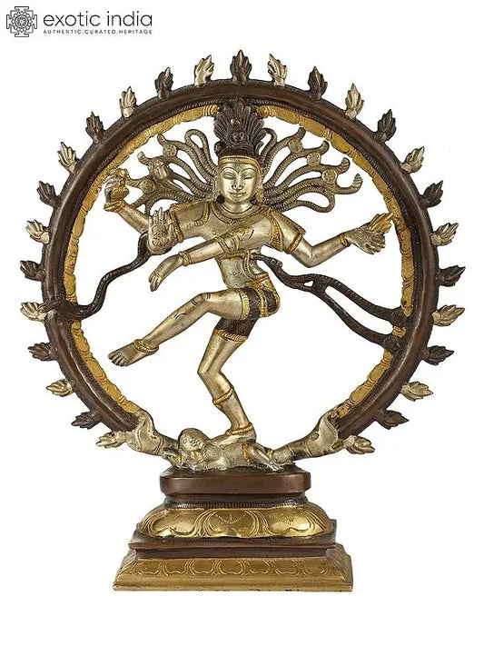 13" Lord Shiva as Nataraja | Hindu god Shiva as the divine cosmic dancer | Brass Statue | Handmade | Made In India